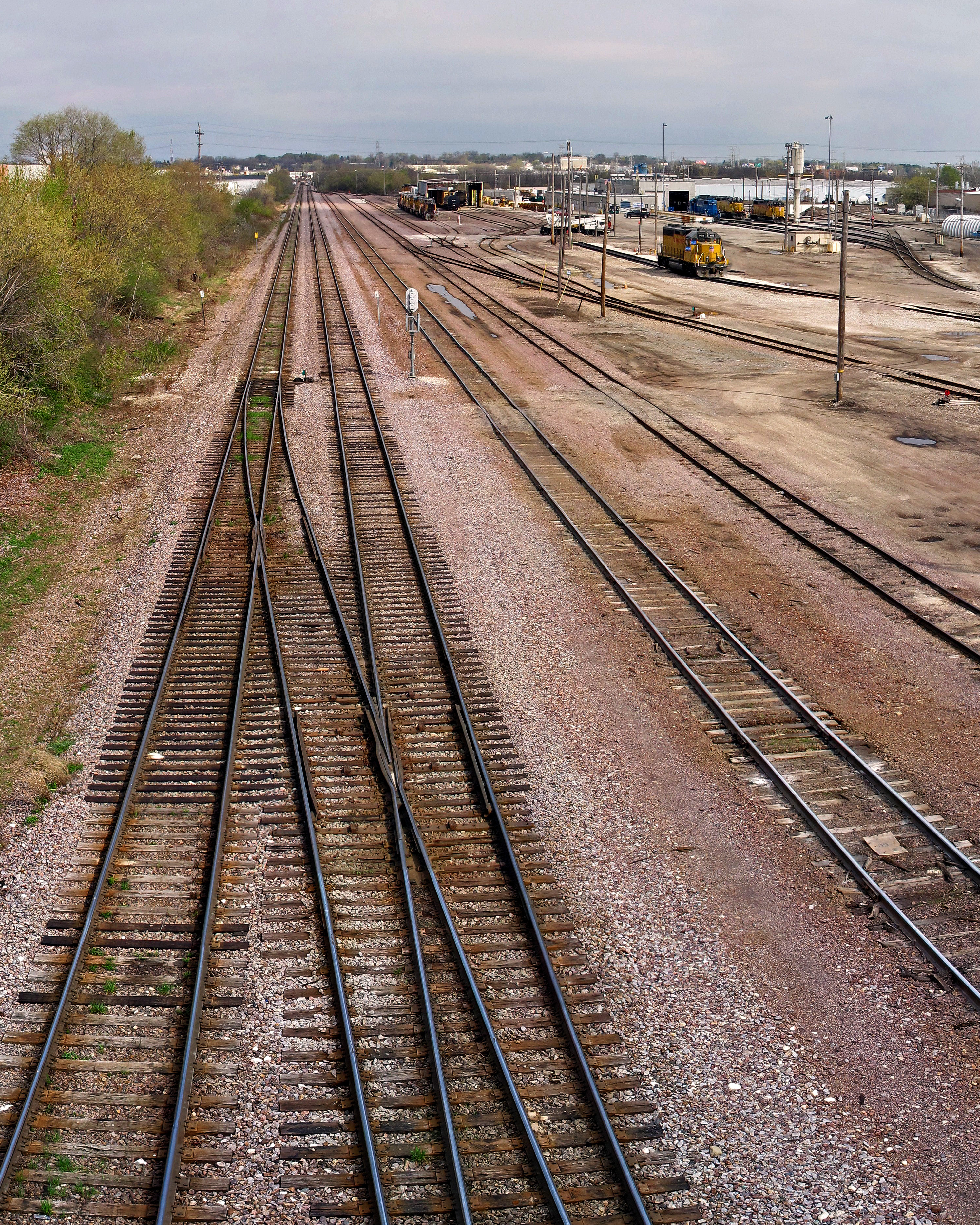 Rail industry yard and wagons